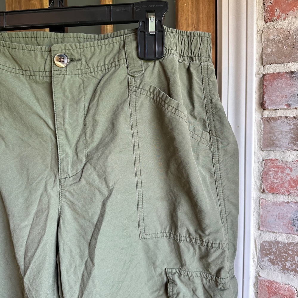 Old Navy Cargo Wide Leg Pants Womens Large Green Alpine Tundra Utility Chino - Picture 5 of 7